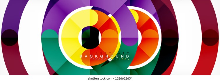 Linear design circle background, vector modern techno wallpaper