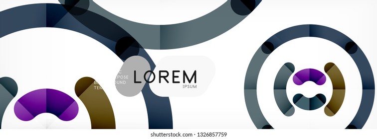 Linear design circle background, vector modern techno wallpaper