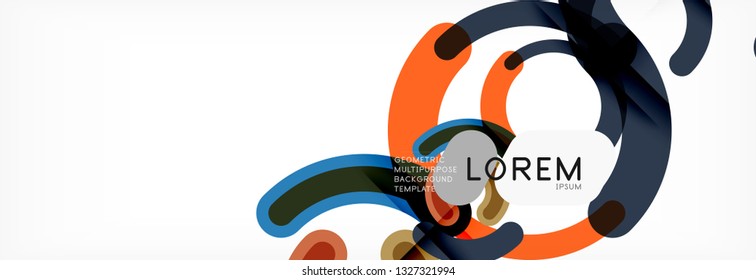 Linear design circle background, vector modern techno wallpaper