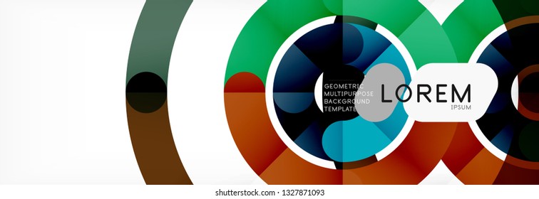 Fundo de círculo de design linear, vetor moderno techno papel de parede