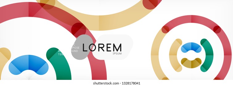 Linear design circle background, vector modern techno wallpaper