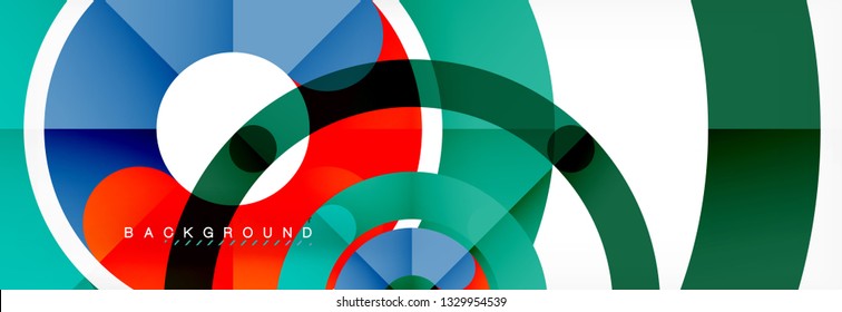 Linear design circle background, vector modern techno wallpaper