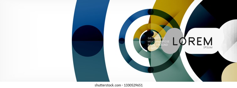 Linear design circle background, vector modern techno wallpaper
