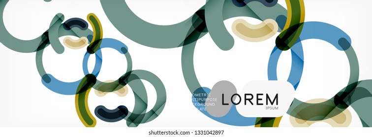 Linear design circle background, vector modern techno wallpaper