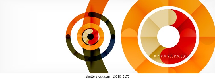 Linear design circle background, vector modern techno wallpaper