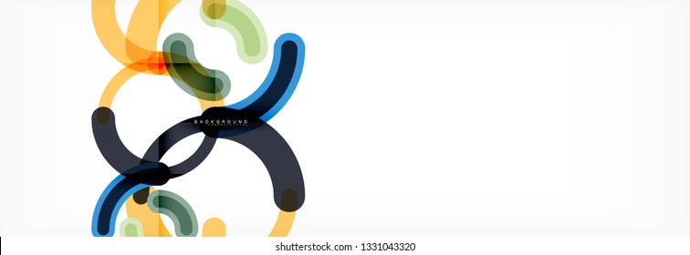Linear design circle background, vector modern techno wallpaper