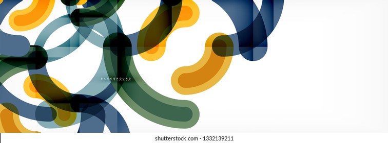 Linear design circle background, vector modern techno wallpaper