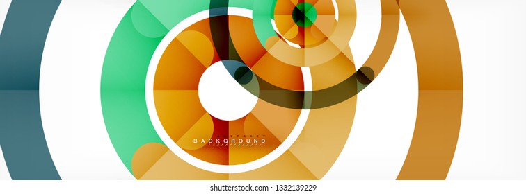 Linear design circle background, vector modern techno wallpaper