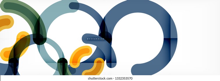 Linear design circle background, vector modern techno wallpaper
