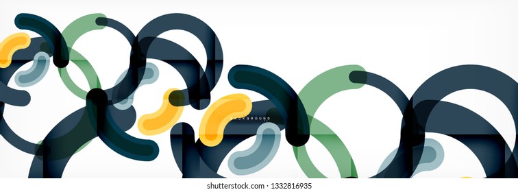 Linear design circle background, vector modern techno wallpaper