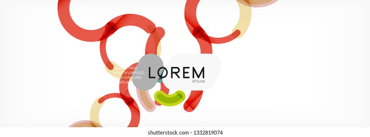 Linear design circle background, vector modern techno wallpaper