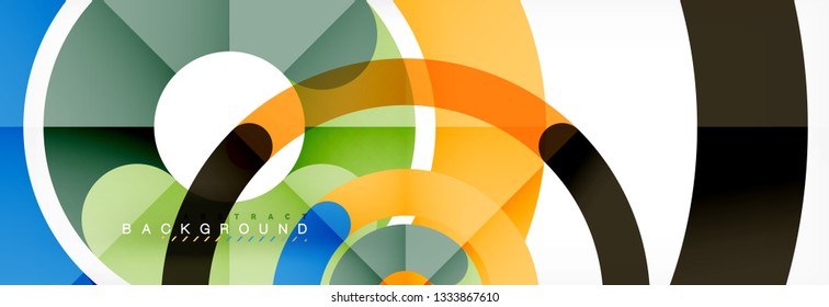 Linear design circle background, vector modern techno wallpaper