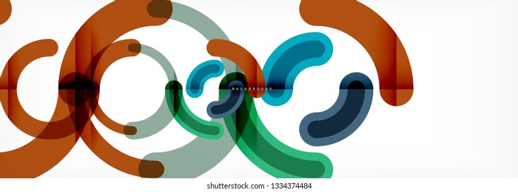 Linear design circle background, vector modern techno wallpaper