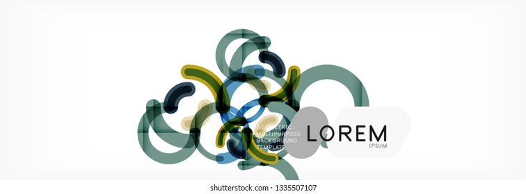 Linear design circle background, vector modern techno wallpaper
