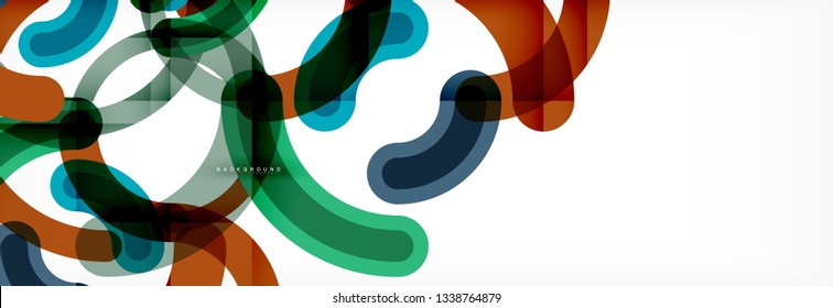 Linear design circle background, vector modern techno wallpaper