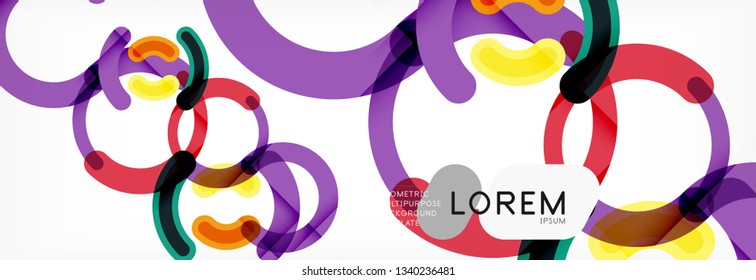 Linear design circle background, vector modern techno wallpaper