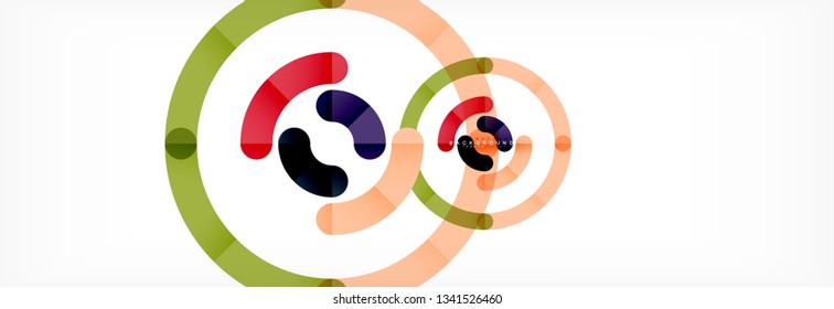 Linear design circle background, vector modern techno wallpaper
