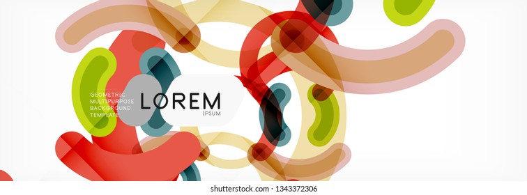 Linear design circle background, vector modern techno wallpaper