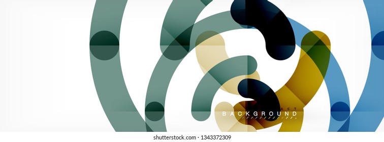 Linear design circle background, vector modern techno wallpaper