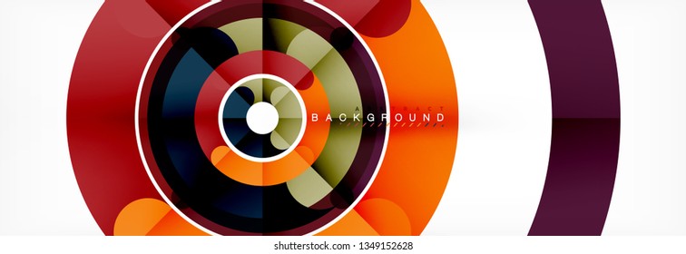 Linear design circle background, vector modern techno wallpaper