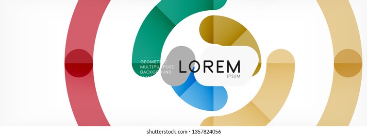 Linear design circle background, vector modern techno wallpaper