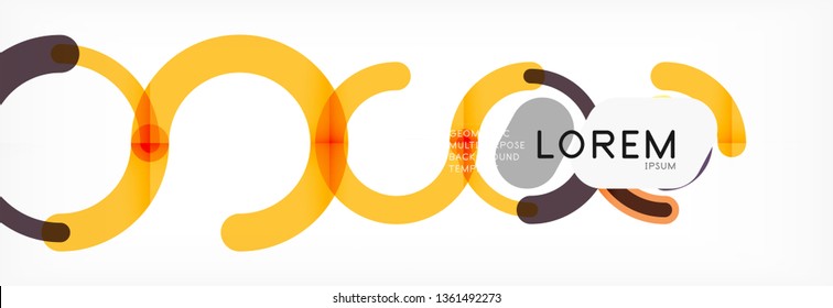 Linear design circle background, vector modern techno wallpaper