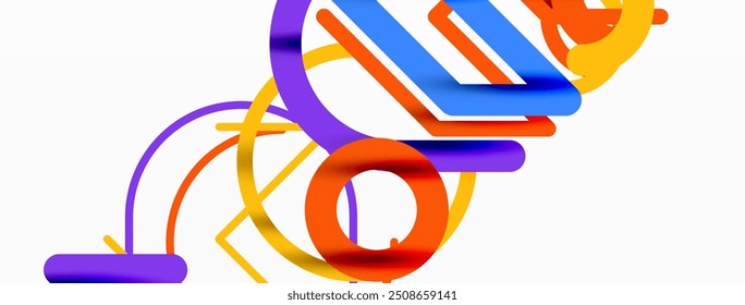 Linear design colorful circles and lines