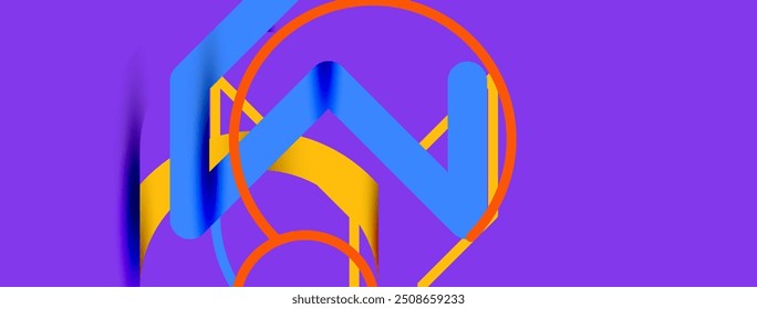 Linear design colorful circles and lines
