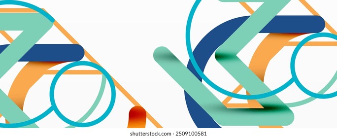 Círculos y líneas coloridas de diseño lineal