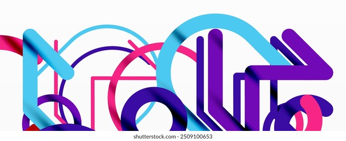 Linear design colorful circles and lines