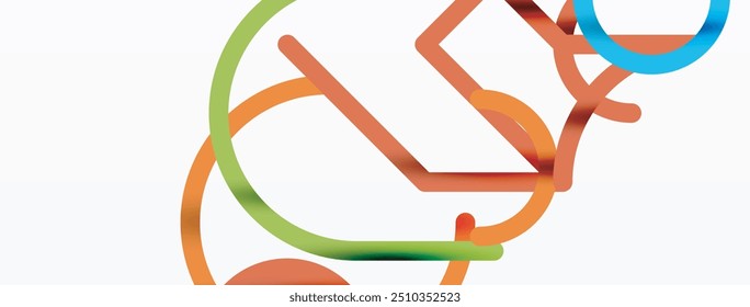 Linear design colorful circles and lines