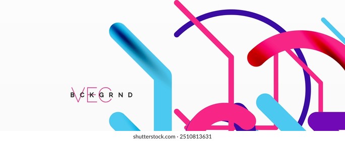 Design linear de círculos e linhas coloridos