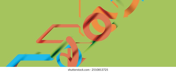 Linear design colorful circles and lines