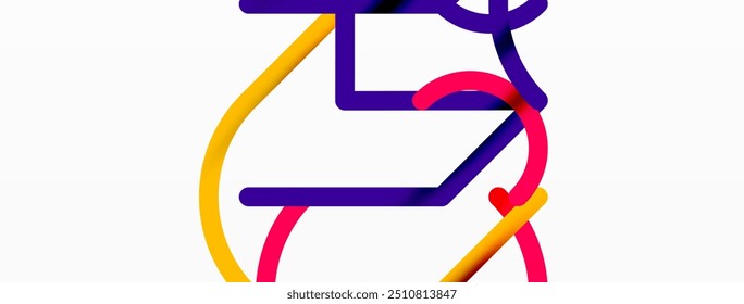 Linear design colorful circles and lines