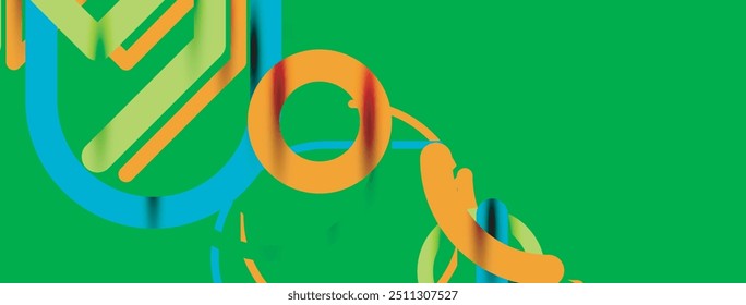 Círculos y líneas coloridas de diseño lineal