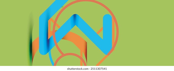 Círculos y líneas coloridas de diseño lineal