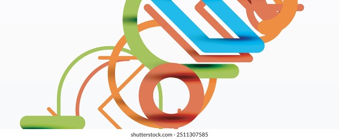 Linear design colorful circles and lines