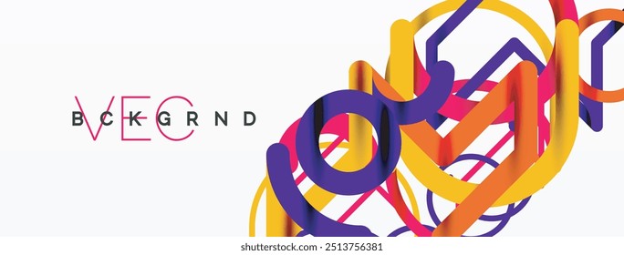 Círculos y líneas coloridas de diseño lineal