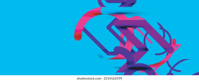 Linear design colorful circles and lines