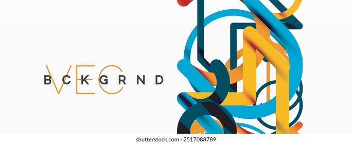 Linear design colorful circles and lines