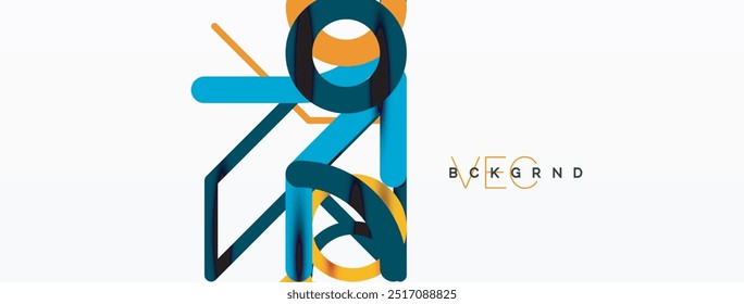 Linear design colorful circles and lines