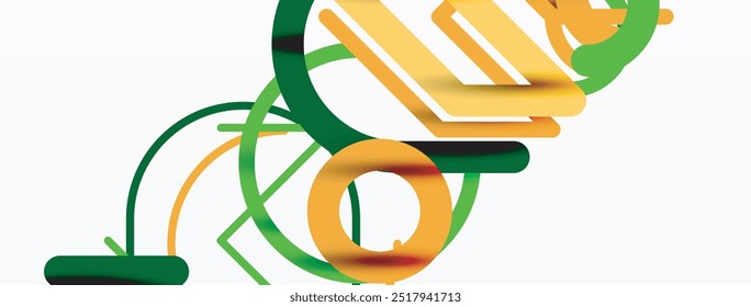Círculos y líneas coloridas de diseño lineal