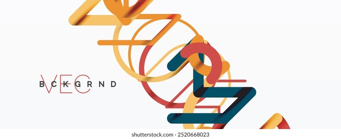 Linear design colorful circles and lines