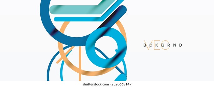 Linear design colorful circles and lines