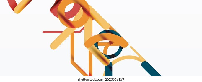 Linear design colorful circles and lines