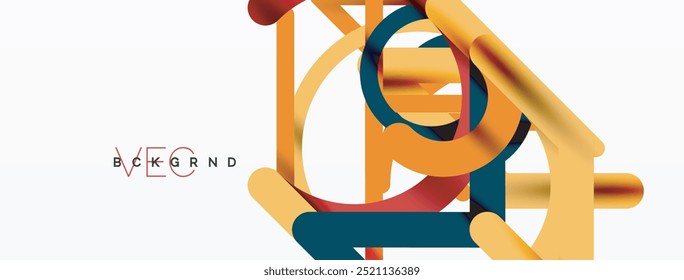 Círculos y líneas coloridas de diseño lineal