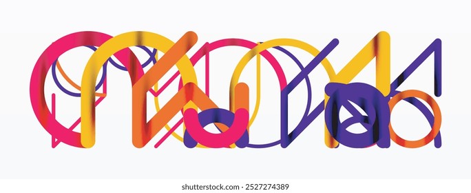 Linear design colorful circles and lines