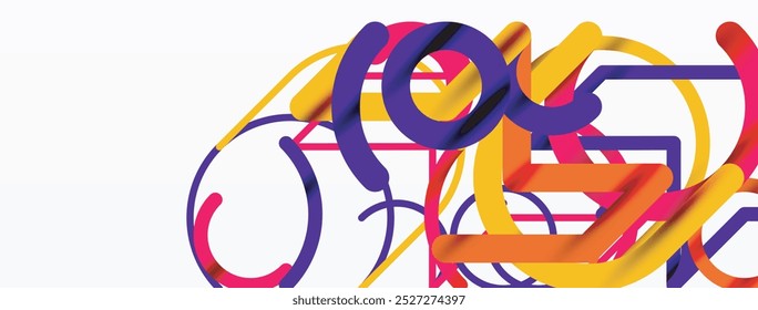 Linear design colorful circles and lines