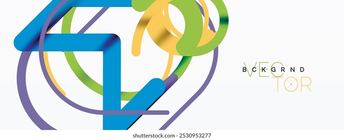 Design linear de círculos e linhas coloridos