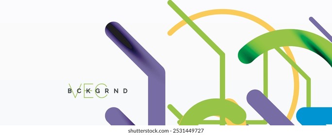 Linear design colorful circles and lines